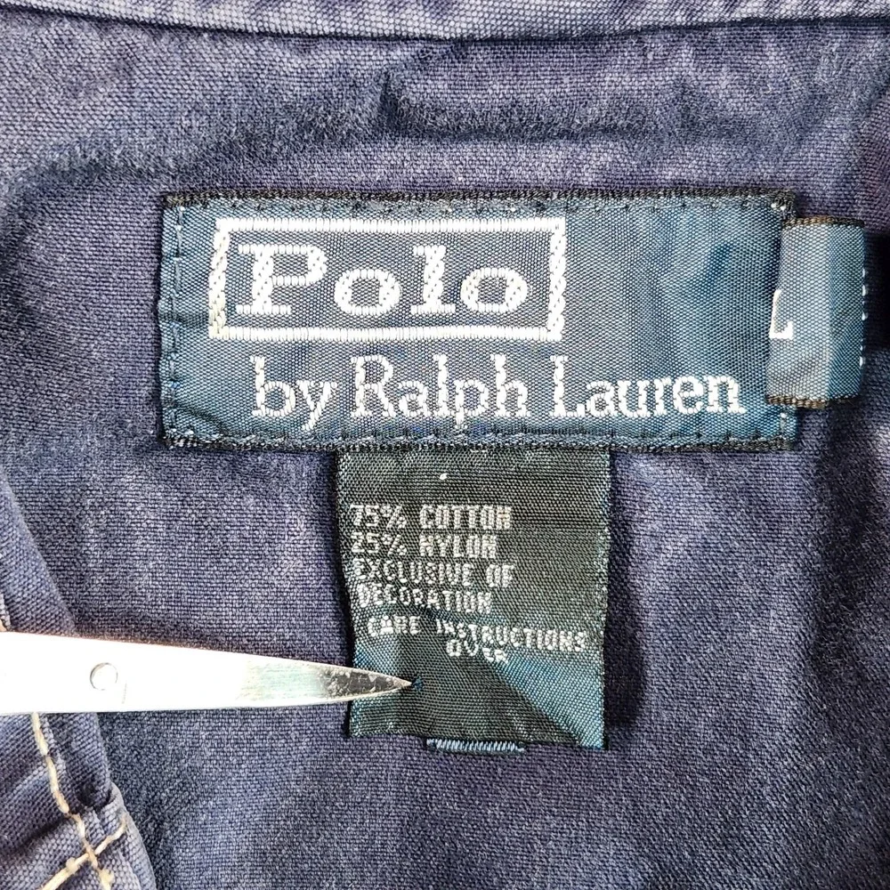 Polo Ralph Lauren Jacket Mens Large Blue Hooded Swimwear Windbreaker Full Zip